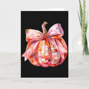 Tarjeta Otoño Nk Y Bola De Disco De Calabaza Naranja Hallo