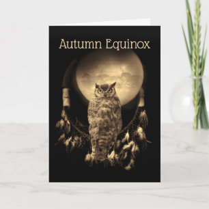 Tarjeta Otoño Otoño Equinox Moon Horses Dreamcatcher