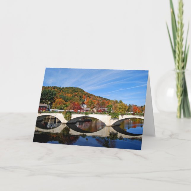 Tarjeta Otoño - Puente de flores notecard (Anverso)