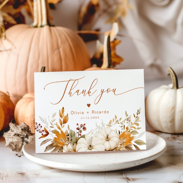 Tarjeta Otoño Terracotta Otoño Boda gracias (Subido por el creador)