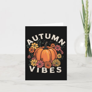 Tarjeta Otoño Vibes Mujeres Calabaza Cae Rastreo de Acción