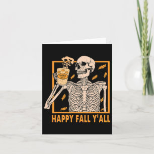 Tarjeta Otoño Yall Mujeres Halloween Esqueleto Calabaza Es