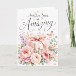 Tarjeta Otro Año de Increíble Cumpleaños Floral Elegante