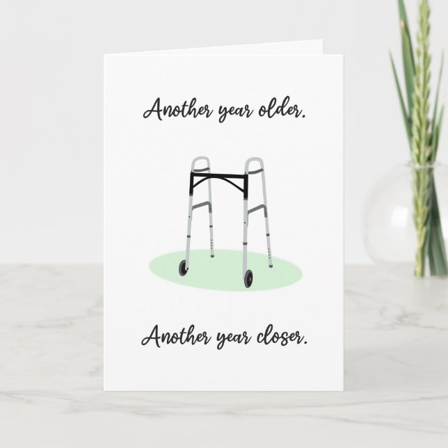 Tarjeta Otro año más divertido Zimmer Frame Cumpleaños (Anverso)