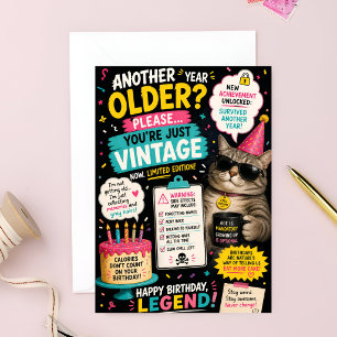 Tarjeta ¿Otro Año Más Viejo? ¡Ahora Eres Vintage!