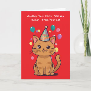 Tarjeta Otro Año Más Viejo Aún Mi Humano De Gato