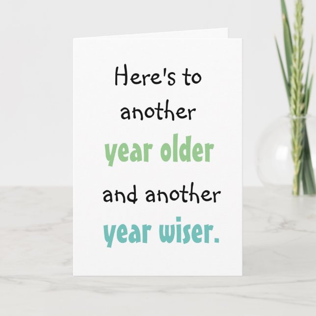 Tarjeta Otro año mayor y más inteligente (Anverso)