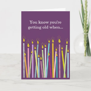 Tarjeta Otro cumpleaños, demasiadas velas