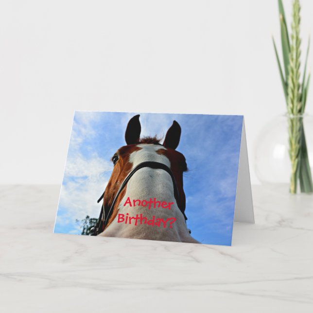 Tarjeta ¿Otro cumpleaños? Funny Horse Birday Card (Anverso)