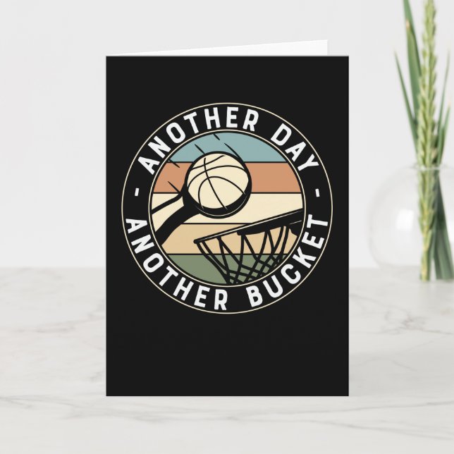 Tarjeta Otro día más balde | Diseño de baloncesto (Anverso)