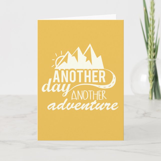 Tarjeta Otro día otra aventura motivadora (Anverso)