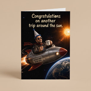 Tarjeta Otro viaje alrededor del sol divertido cumpleaños
