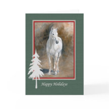 Tarjeta OTTB de vacaciones de caballos grises