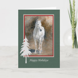 Tarjeta OTTB de vacaciones de caballos grises