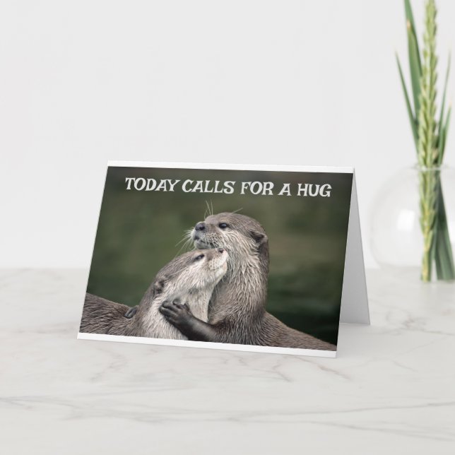 TARJETA **OTTER COUPLE DICE FELIZ CUMPLEAÑOS" (Anverso)
