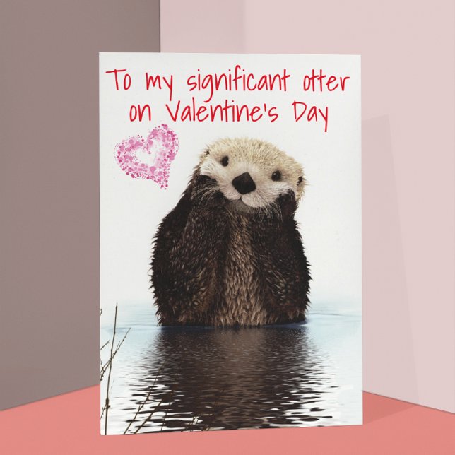Tarjeta Otter Cute de otros El día de San Valentín signifi (Subido por el creador)