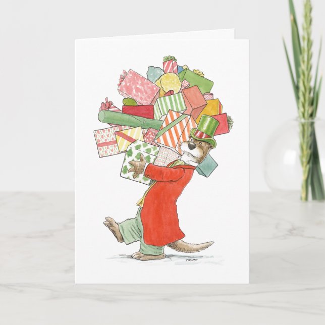 Tarjeta Otter de Holiday Presenta (Anverso)