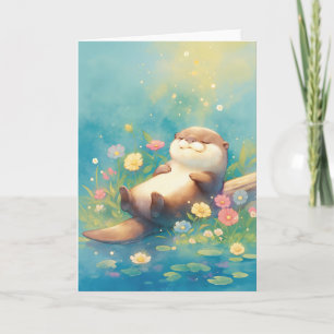 Tarjeta Otter Serene Pond Paradise