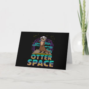 Tarjeta Otter Space Cute Funny Otter Lover Pun Regalo