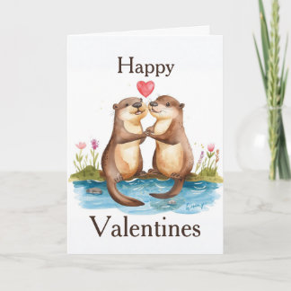Tarjeta Otter Valentines Day Card