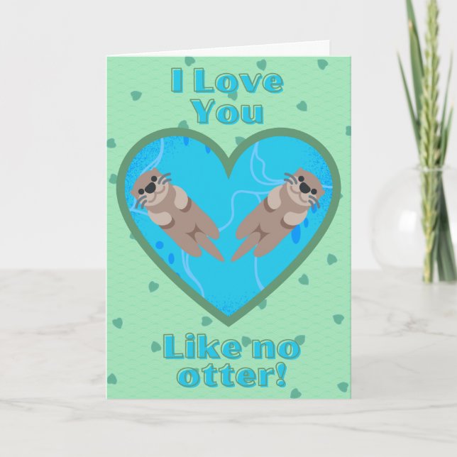 Tarjeta Otters Funny Valentine Card (Anverso)
