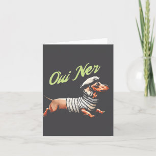 Tarjeta Oui Ner Divertido Dachshund Perro Salchicha Humor 
