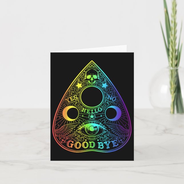 Tarjeta Ouija Junta Planchette Halloween Gótico Paranormal (Anverso)