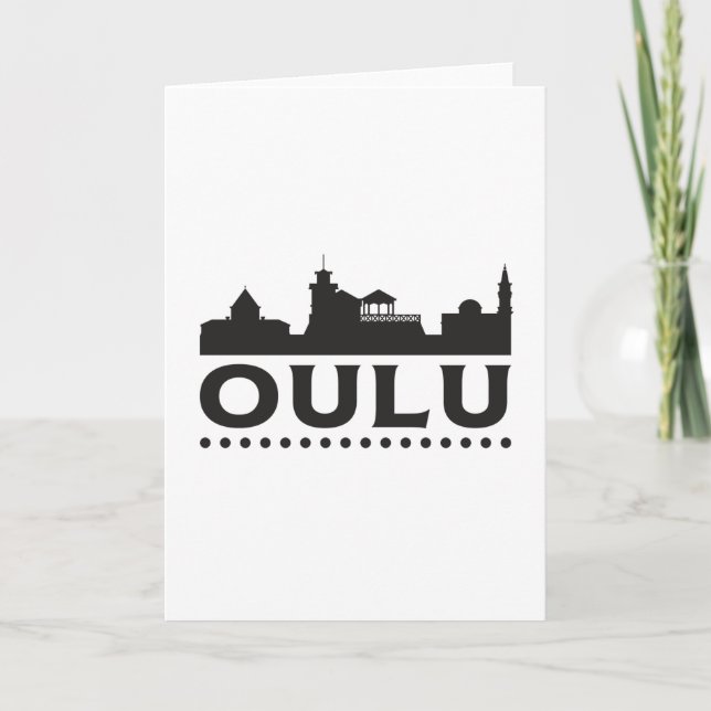 Tarjeta Oulo Finlandia Ciudad Silueta Urbana Regalo de Via (Anverso)