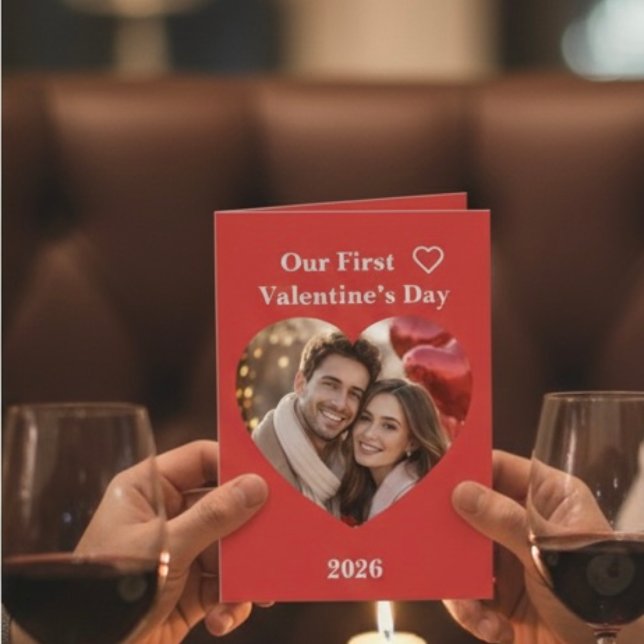 Tarjeta Our First Valentine’s Day Folded Greeting Card (Subido por el creador)