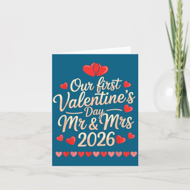 Tarjeta Our First Valentines As Mr And Mrs 2026  (Anverso)