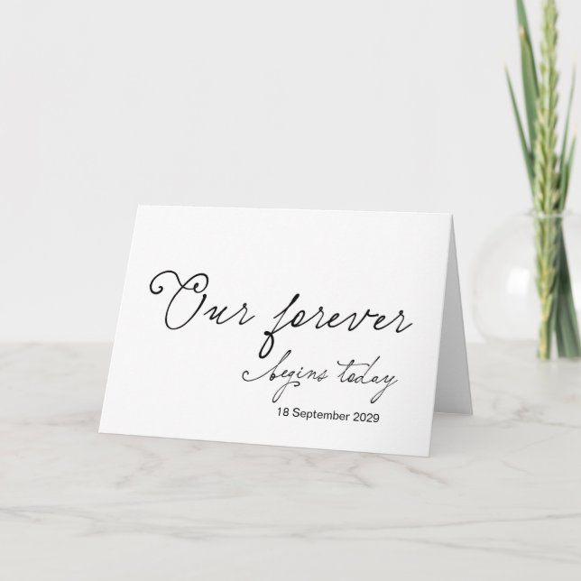 Tarjeta Our Forever Starts Today Bride Groom Wedding Day (Anverso)