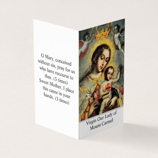 Tarjeta Our Lady of Mount Carmel Prayer Card  (Exterior)