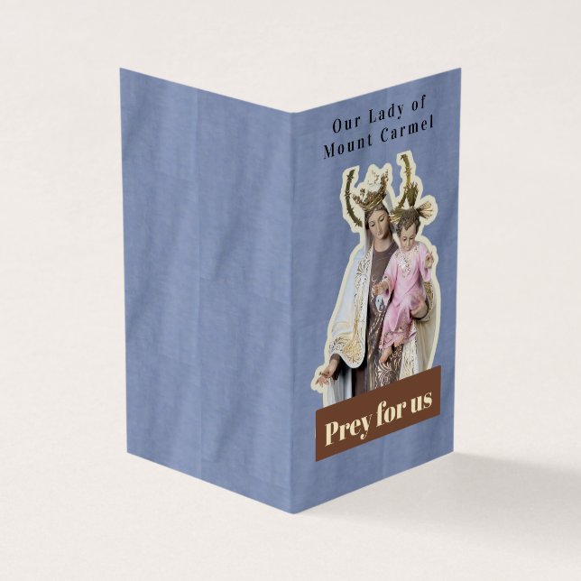 Tarjeta Our Lady of Mount Carmel Prayer Card (Exterior)