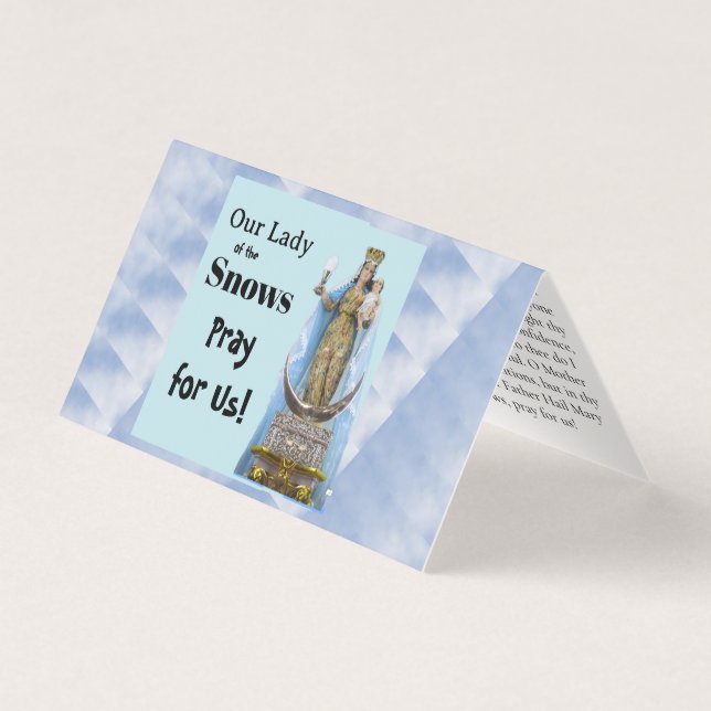 Tarjeta  Our Lady of the Snows Prayer Card (Anverso)