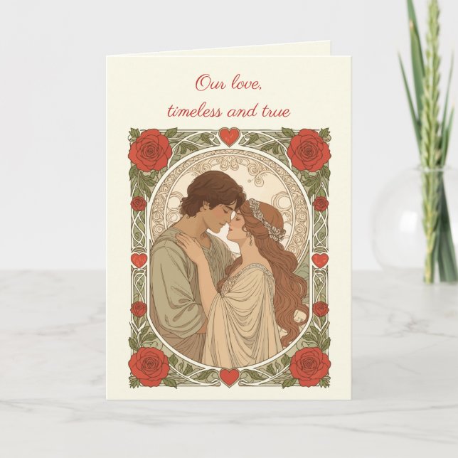 Tarjeta Our Love Timeless And True Romantic Illustration (Anverso)