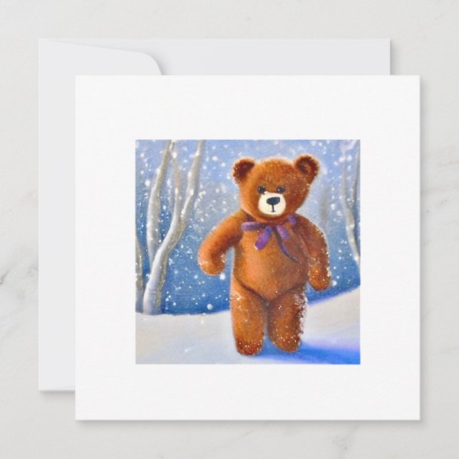 Tarjeta Ourson dans la neige (Anverso)