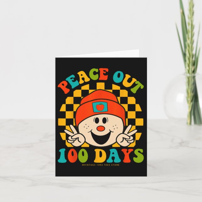 Tarjeta Out 100 Days Of School Teacher Student Eyes Happy  (Anverso)
