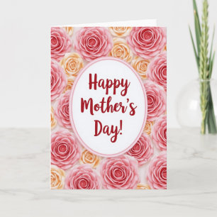 Tarjeta oval floral del día de la madre