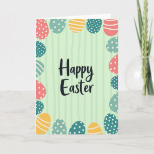 Tarjeta ovalada de primavera a rayas