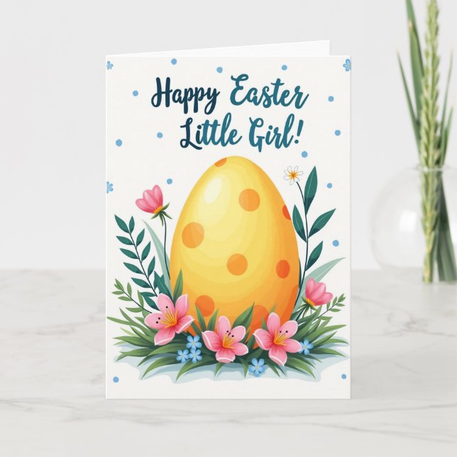 Tarjeta ovalada de primavera con lunares (Anverso)