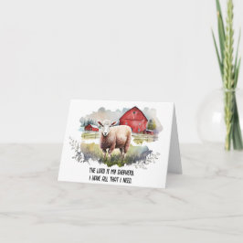 Tarjeta Oveja acuarela con cita religiosa