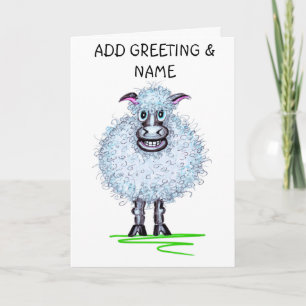 Tarjeta Oveja de dibujos animados