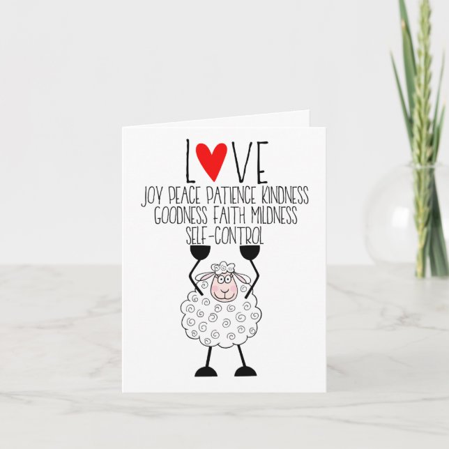 Tarjeta "Oveja de Jehová - Frutos del Espíritu" (Anverso)