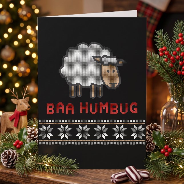 Tarjeta Oveja de Navidad Baa Humbug (Subido por el creador)