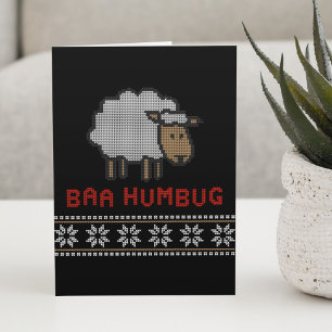 Tarjeta Oveja de Navidad Baa Humbug