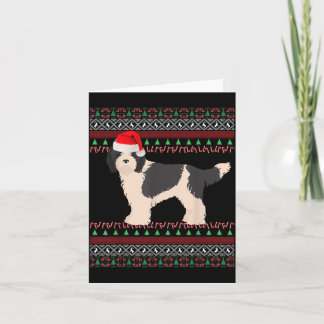 Tarjeta Oveja de Navidad Sheepadoodle Perro feo Poodle Cru