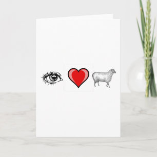Tarjeta Oveja del corazón del ojo