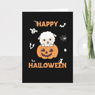 Tarjeta Oveja En Calabaza Corta Oveja Feliz Halloween