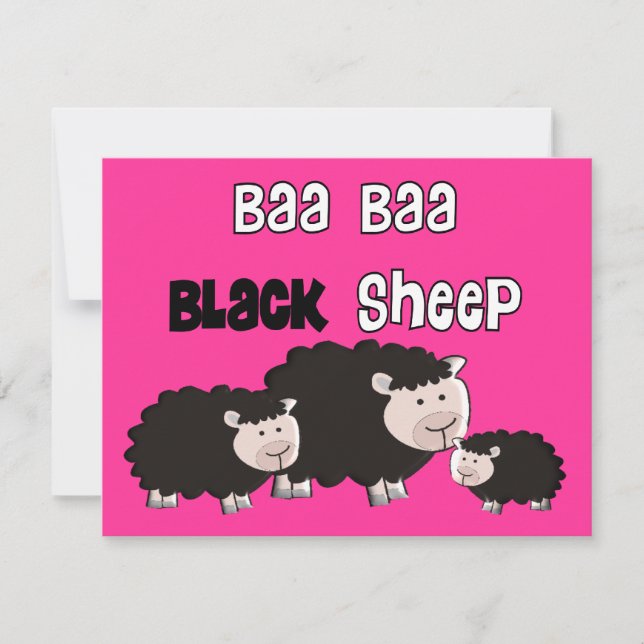 Tarjeta Oveja negra diseña "oveja negra de Baa Baa" (Anverso)