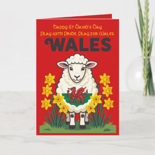 Tarjeta Ovejas Apoyan el Diseño del Día de San David de Ga